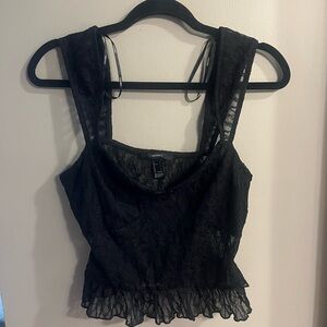 Forever 21 Black Lace Crop Top